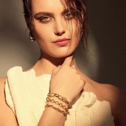 Bibbiena Poppi Acadia 925 Sterling Silber vergoldetes Gliederarmband|Parte di Me Fashion