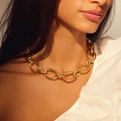 Bibbiena Poppi Adriane 925 Sterling Silber vergoldetes Gliedercollier|Parte di Me Fashion