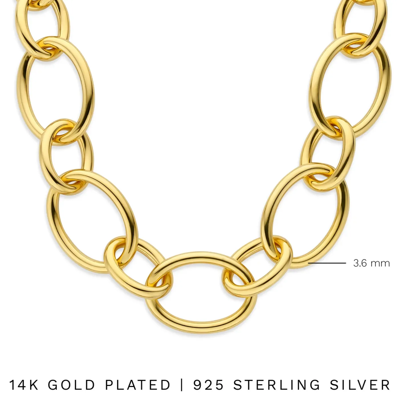 Bibbiena Poppi Adriane 925 Sterling Silber vergoldetes Gliedercollier|Parte di Me Fashion