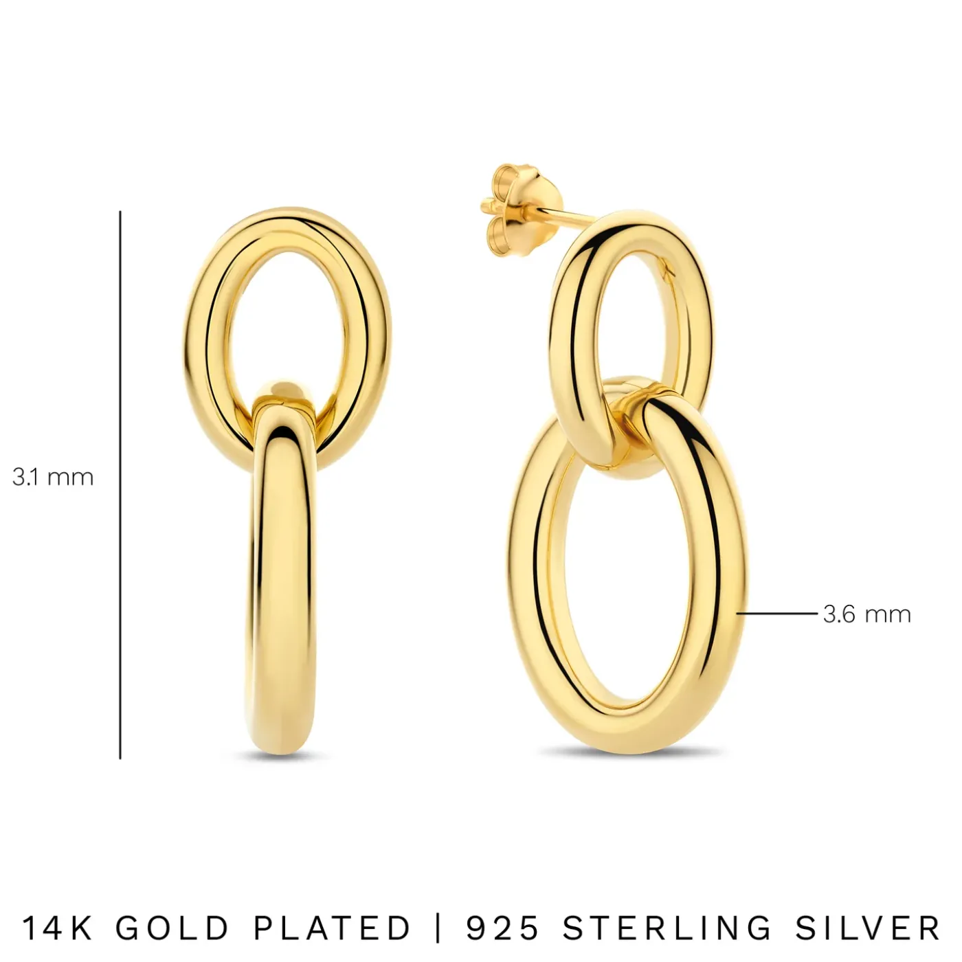 Bibbiena Poppi Adriane 925er Sterlingsilber vergoldet Tropfenohrringe mit 14 Karat Vergoldung|Parte di Me Discount