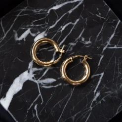 Bibbiena Poppi Casentino Ohrringe aus 925er Sterlingsilber mit 14 Karat Goldauflage|Parte di Me Fashion