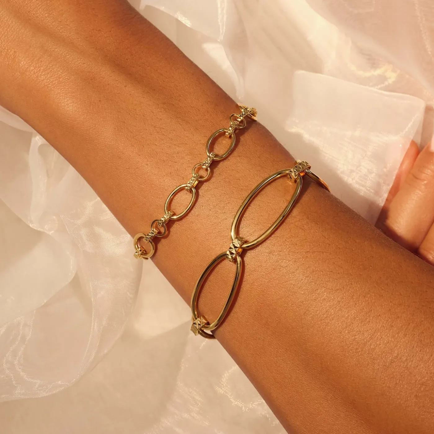 Bibbiena Poppi Clara 925 Sterling Silber vergoldetes Gliederarmband|Parte di Me Hot