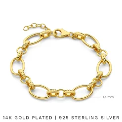 Bibbiena Poppi Clara 925 Sterling Silber vergoldetes Gliederarmband|Parte di Me Hot