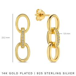 Bibbiena Poppi Clara 925 Sterling Silber vergoldet Tropfen Ohrringe mit Zirkoniasteinen|Parte di Me Hot