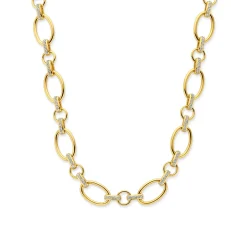 Bibbiena Poppi Clara 925 Sterling Silber vergoldetes Gliedercollier mit Zirkoniasteinen|Parte di Me Best