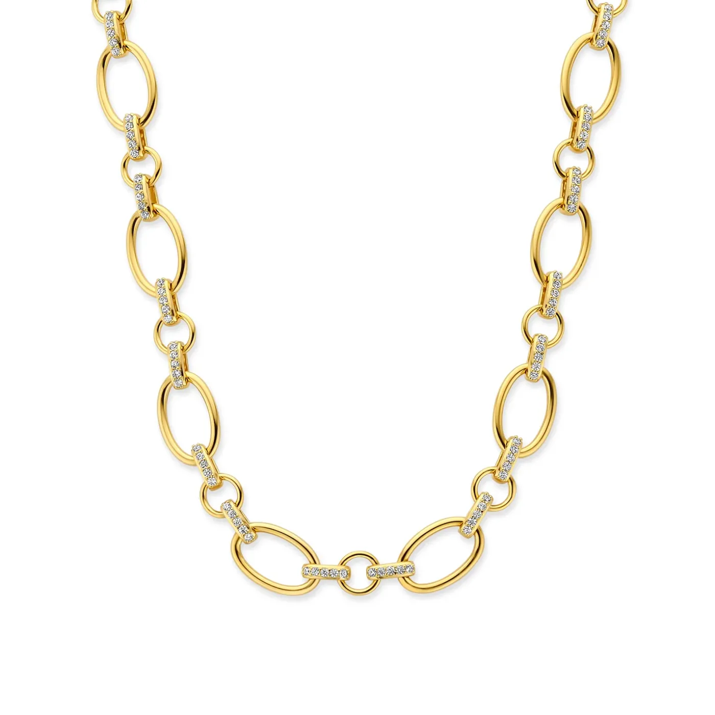 Bibbiena Poppi Clara 925 Sterling Silber vergoldetes Gliedercollier mit Zirkoniasteinen|Parte di Me Best