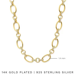 Bibbiena Poppi Clara 925 Sterling Silber vergoldetes Gliedercollier mit Zirkoniasteinen|Parte di Me Best