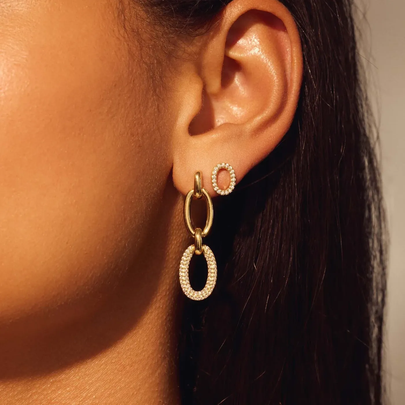 Bibbiena Poppi Clara 925 Sterling Silber vergoldet Ohrstecker mit Zirkoniasteinen|Parte di Me Best