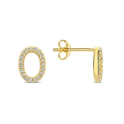 Bibbiena Poppi Clara 925 Sterling Silber vergoldet Ohrstecker mit Zirkoniasteinen|Parte di Me Best