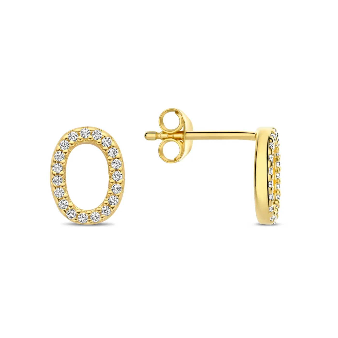 Bibbiena Poppi Clara 925 Sterling Silber vergoldet Ohrstecker mit Zirkoniasteinen|Parte di Me Best