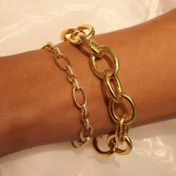 Bibbiena Poppi Clara 925 Sterling Silber vergoldetes Gliederarmband mit Zirkoniasteinen|Parte di Me Online