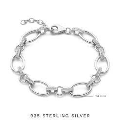 Bibbiena Poppi Clara 925 Sterling Silber Gliederarmband mit Zirkoniasteinen|Parte di Me New