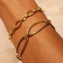 Bibbiena Poppi Clara 925er Sterlingsilber vergoldetes Gliederarmband mit 14 Karat Goldplattierung|Parte di Me Clearance