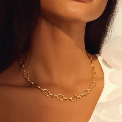 Bibbiena Poppi Clara 925er Sterlingsilber vergoldetes Gliedercollier|Parte di Me Hot