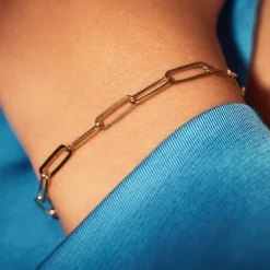 Bibbiena Poppi Felice 925er Sterlingsilber vergoldetes Gliederarmband mit 14 Karat Goldplattierung|Parte di Me Discount