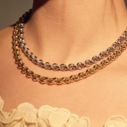 Bibbiena Poppi Lucy 925 Sterlingsilber vergoldetes Gliedercollier|Parte di Me Sale