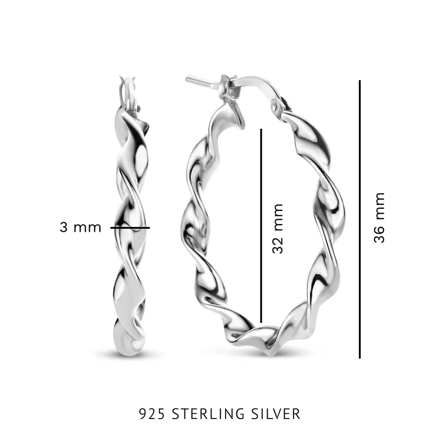 Bibbiena Poppi Viviana 925 Sterling Silber Ohrringe mit Drehung|Parte di Me Outlet