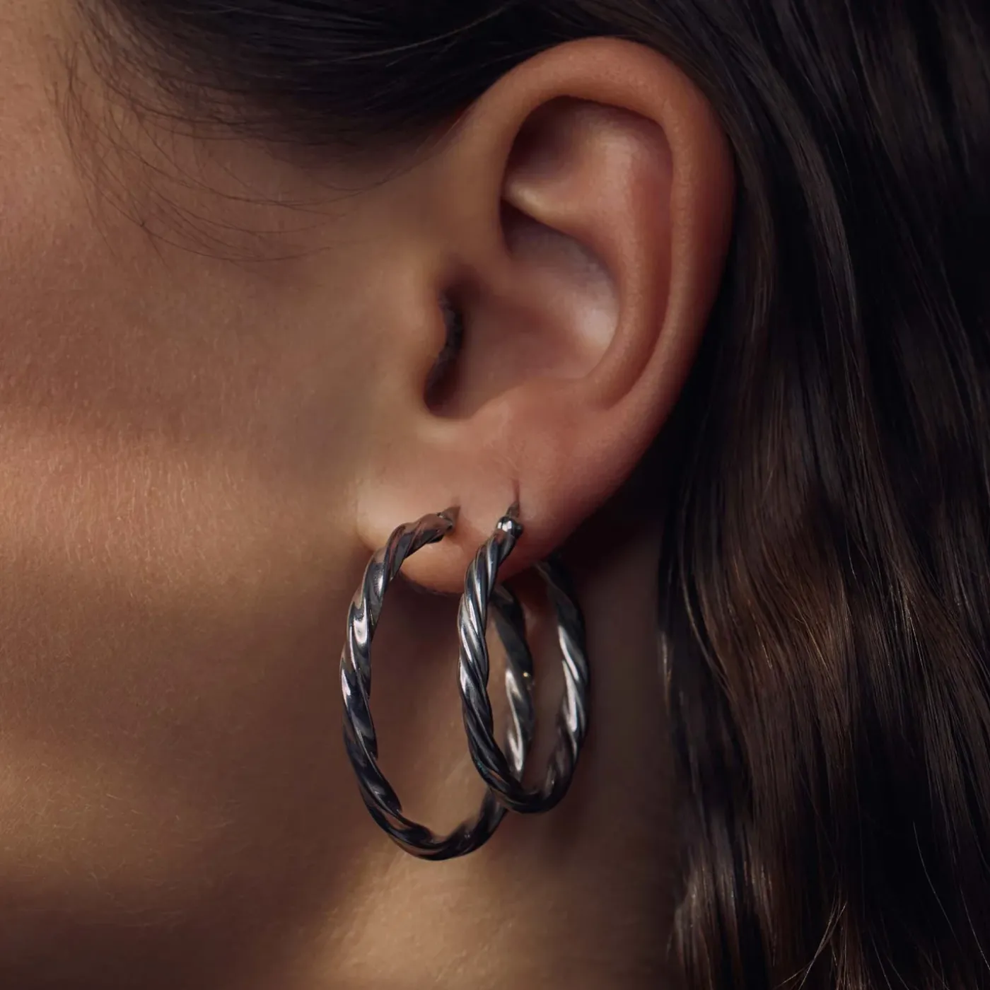 Bibbiena Poppi Viviana 925 Sterling Silber Ohrringe mit Drehung|Parte di Me New