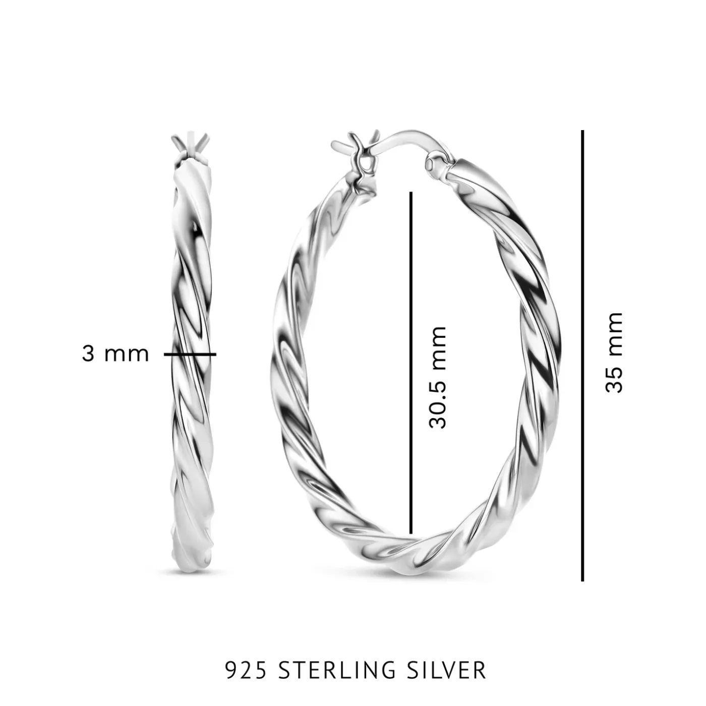 Bibbiena Poppi Viviana 925 Sterling Silber Ohrringe mit Drehung|Parte di Me New