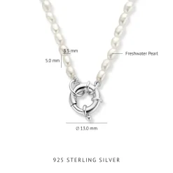 Brioso Cortona Bella 925 Sterling Silber Perlenkette mit Süßwasserperlen|Parte di Me New