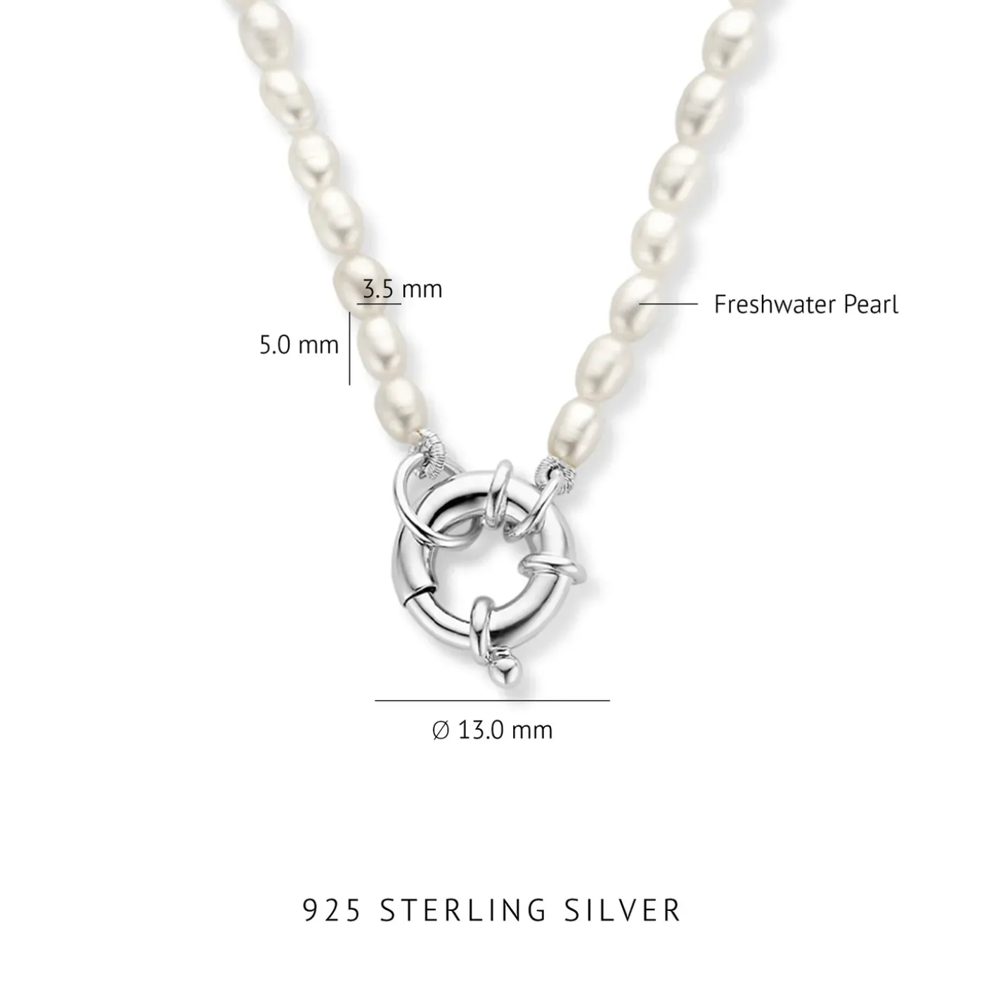 Brioso Cortona Bella 925 Sterling Silber Perlenkette mit Süßwasserperlen|Parte di Me New