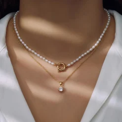 Brioso Cortona Bella 925er Sterlingsilber vergoldet Perlenkette mit 14 Karat Vergoldung|Parte di Me Hot