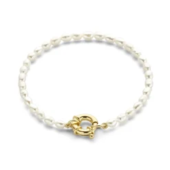 Brioso Cortona Bella 925er Sterlingsilber vergoldetes Perlenarmband mit 14 Karat Goldplattierung|Parte di Me Fashion