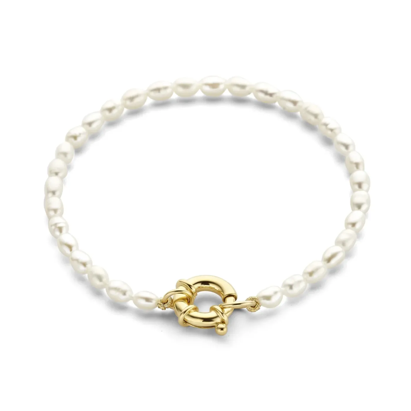 Brioso Cortona Bella 925er Sterlingsilber vergoldetes Perlenarmband mit 14 Karat Goldplattierung|Parte di Me Fashion