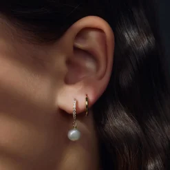 Brioso Cortona Bella 925er Sterlingsilber vergoldete Ohrringe mit Süßwasserperle|Parte di Me Clearance