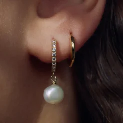 Brioso Cortona Bella 925er Sterlingsilber vergoldete Ohrringe mit Süßwasserperle|Parte di Me Clearance