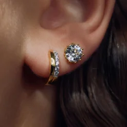 Cento Luci Rosia 925 Sterlingsilber vergoldete Ohrstecker mit Zirkoniastein|Parte di Me Discount