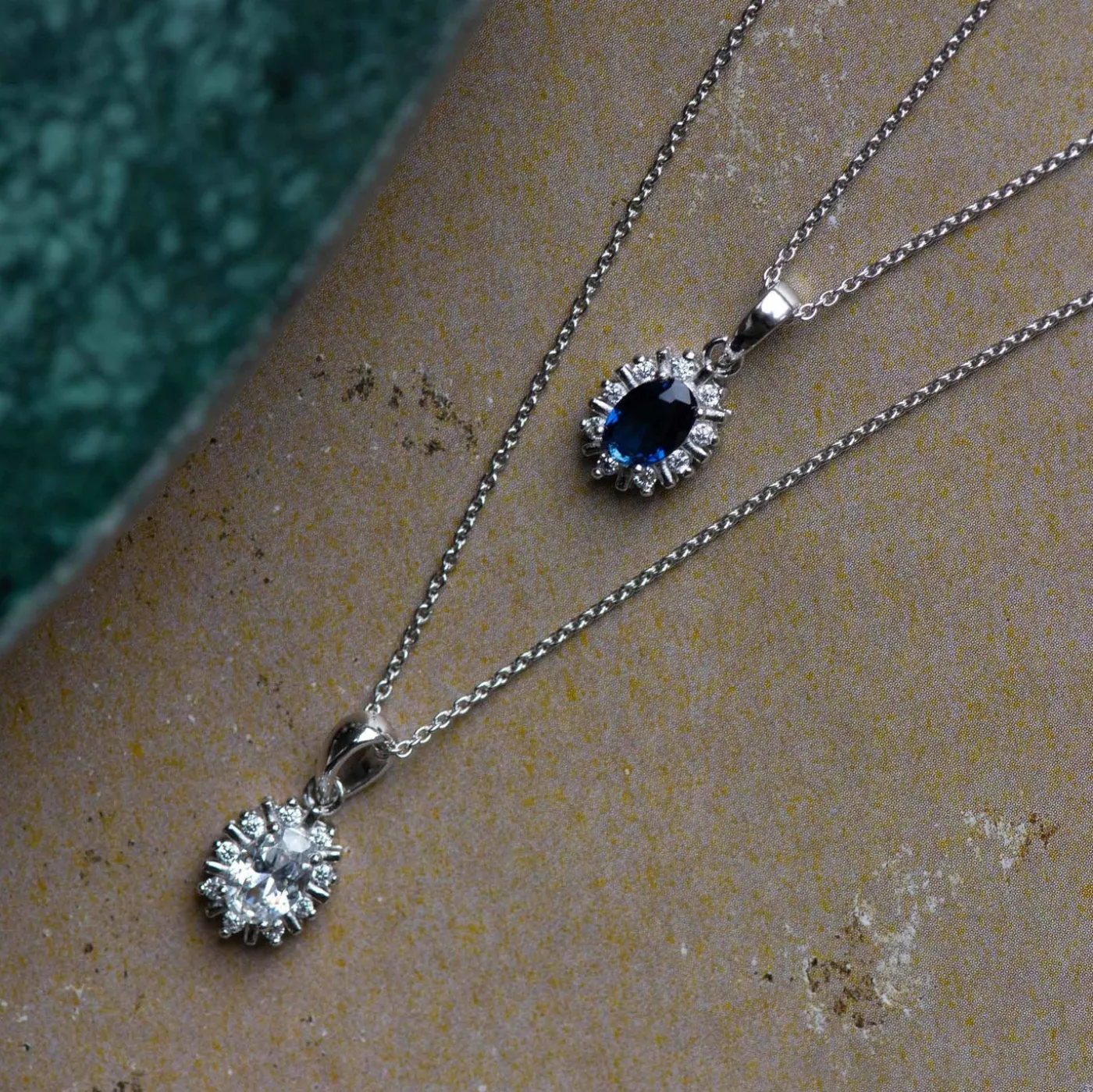 Mia Colore Azure Halskette aus 925er Sterlingsilber mit blauem Zirkoniastein|Parte di Me Clearance