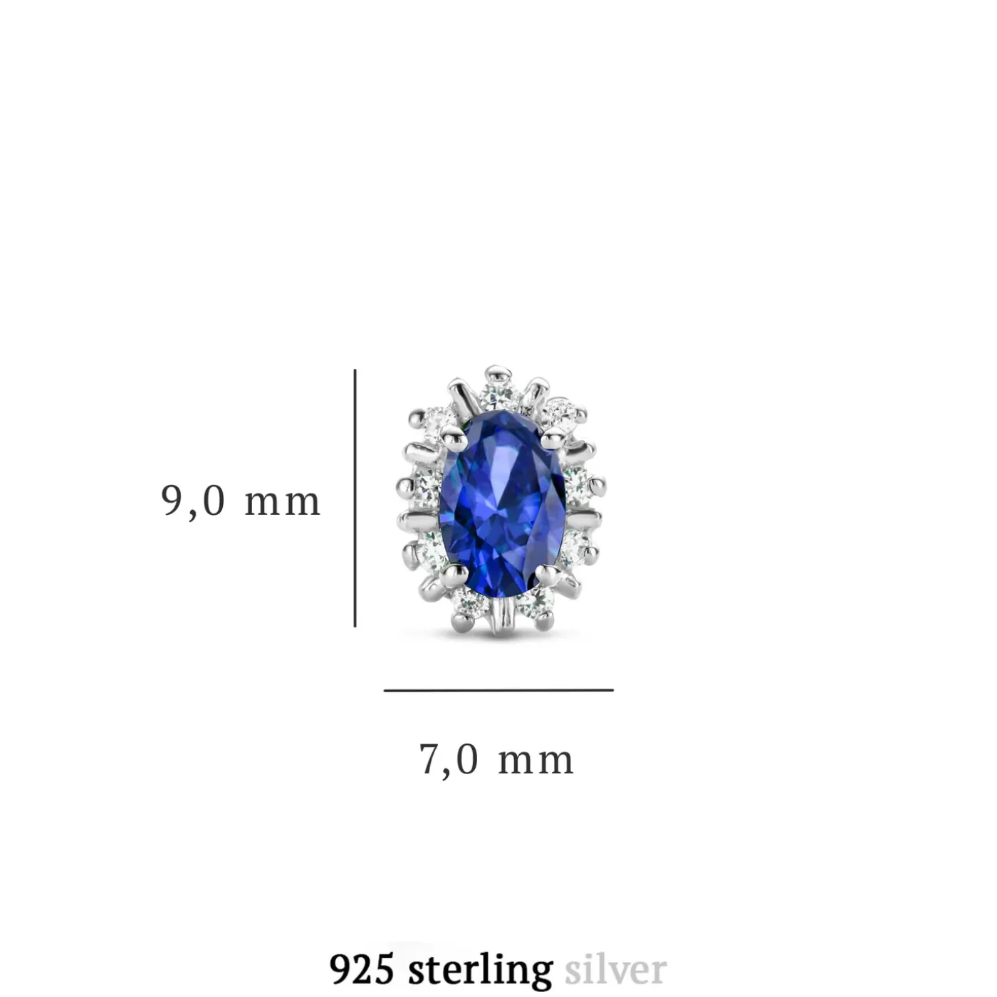 Mia Colore Azure Ohrstecker aus 925er Sterlingsilber mit blauem Zirkoniastein|Parte di Me Outlet