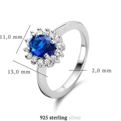 Mia Colore Azure Ring aus 925er Sterlingsilber mit blauem Zirkoniastein|Parte di Me Best