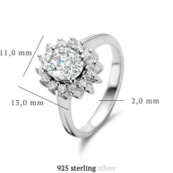 Mia Colore Bianca Ring aus 925er Sterlingsilber mit Zirkoniastein|Parte di Me Clearance