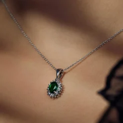 Mia Colore Verdi Halskette aus 925er Sterlingsilber mit grünem Zirkoniastein|Parte di Me Clearance