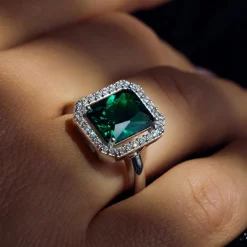 Mia Colore Verdi Ring aus 925er Sterlingsilber mit grünem Zirkoniastein|Parte di Me Best