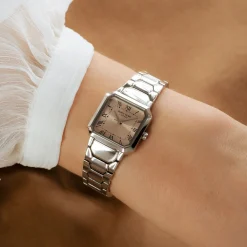 Orologio quadratische Damenuhr silberfarben und taupe|Parte di Me Clearance