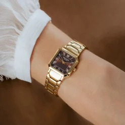 Orologio quadratische Damenuhr goldfarben und dunkelbraun|Parte di Me Outlet