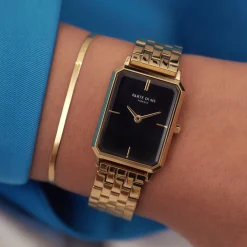 Orologio rechteckige Damenuhr goldfarben und schwarz|Parte di Me Best