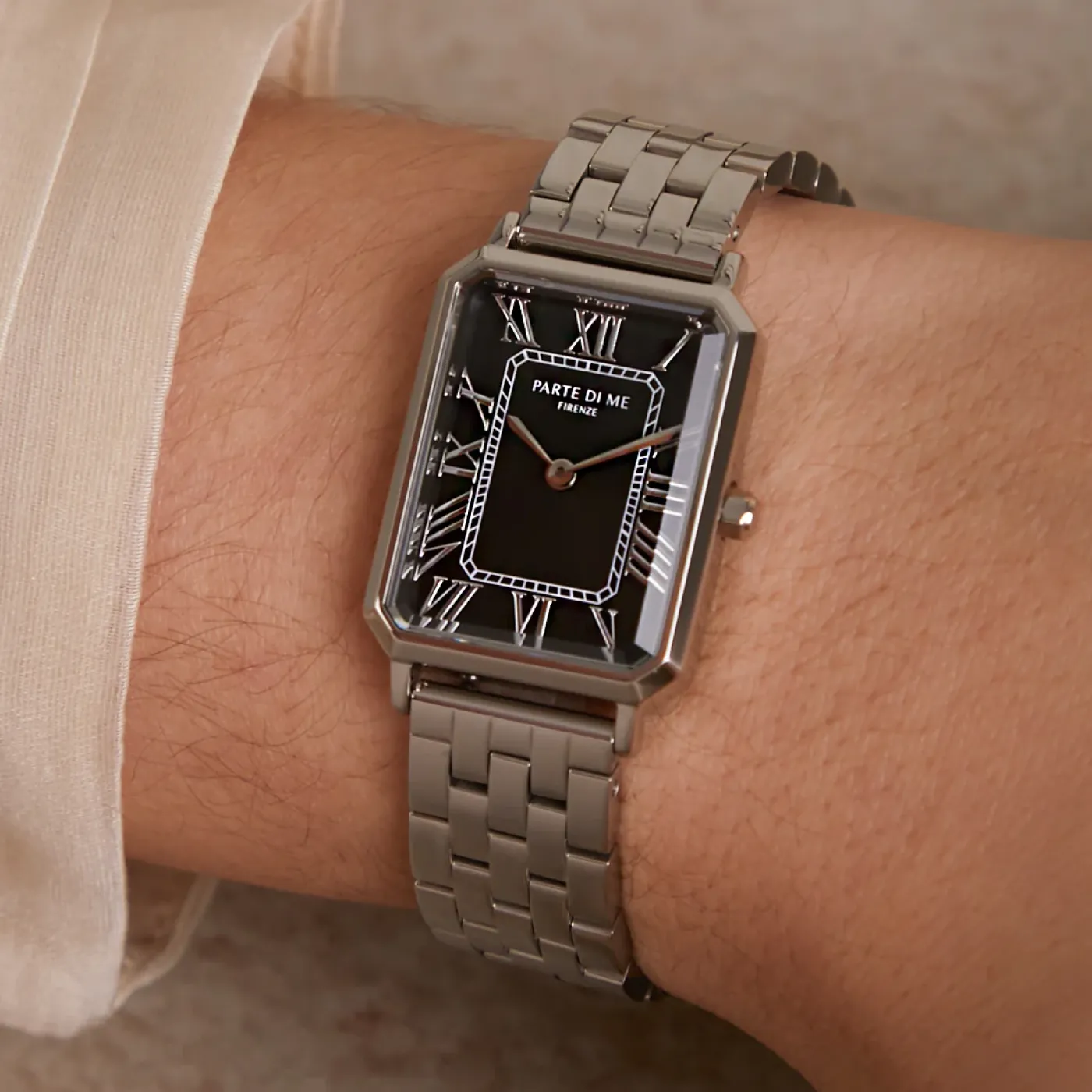 Orologio rechteckige Damenuhr silberfarben und schwarz|Parte di Me New