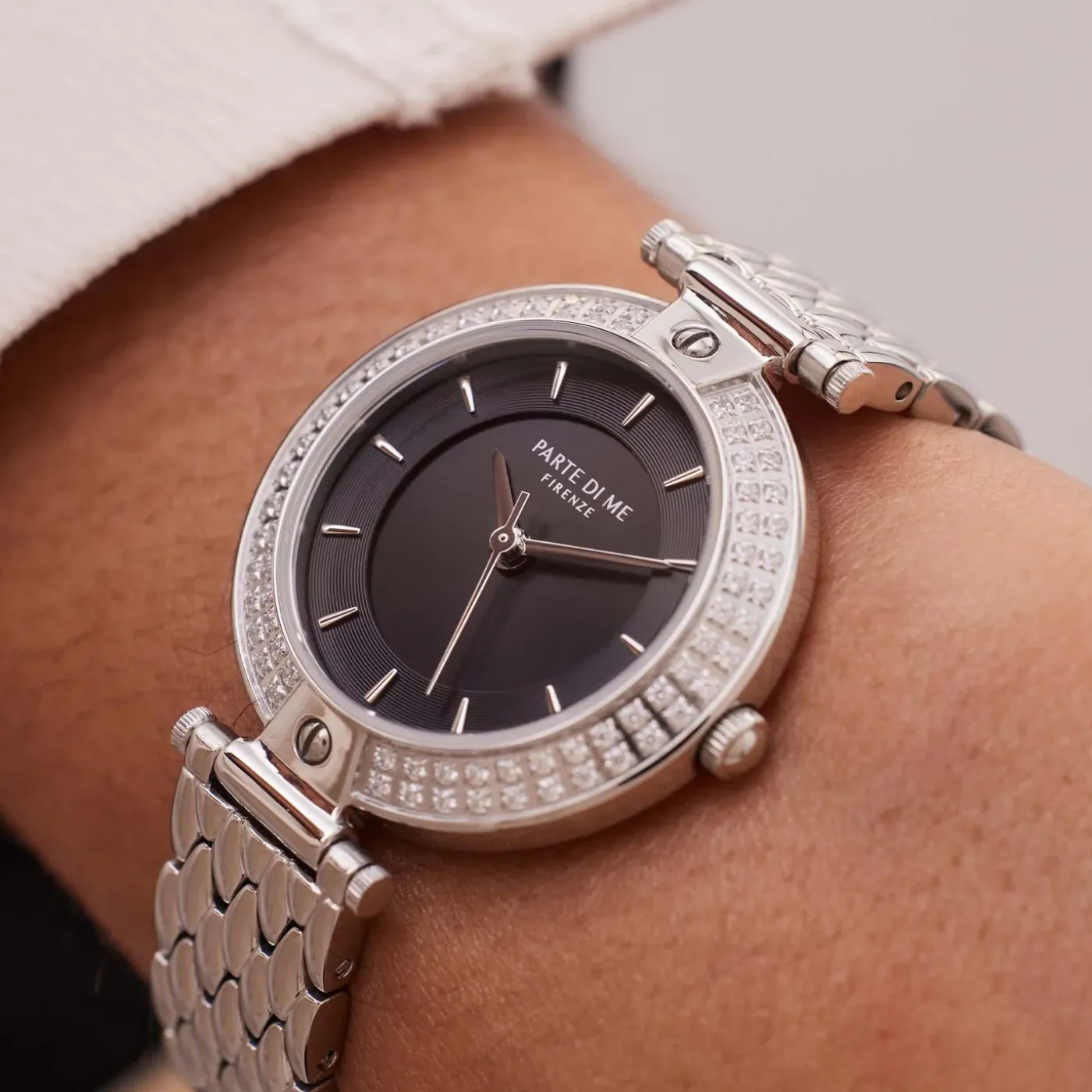 Orologio runde Damenuhr silberfarben und schwarz|Parte di Me Sale