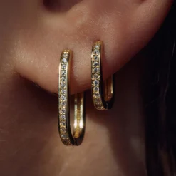 Ponte Vecchio Elina 925er Sterlingsilber vergoldete Ohrringe mit Zirkoniasteinen|Parte di Me New