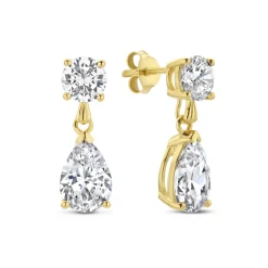 Ponte Vecchio Sienna 925er Sterlingsilber vergoldet Tropfenohrringe mit Zirkoniastein|Parte di Me Discount