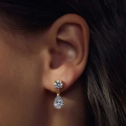 Ponte Vecchio Sienna 925er Sterlingsilber vergoldet Tropfenohrringe mit Zirkoniastein|Parte di Me Discount