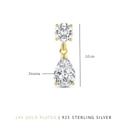 Ponte Vecchio Sienna 925er Sterlingsilber vergoldet Tropfenohrringe mit Zirkoniastein|Parte di Me Discount