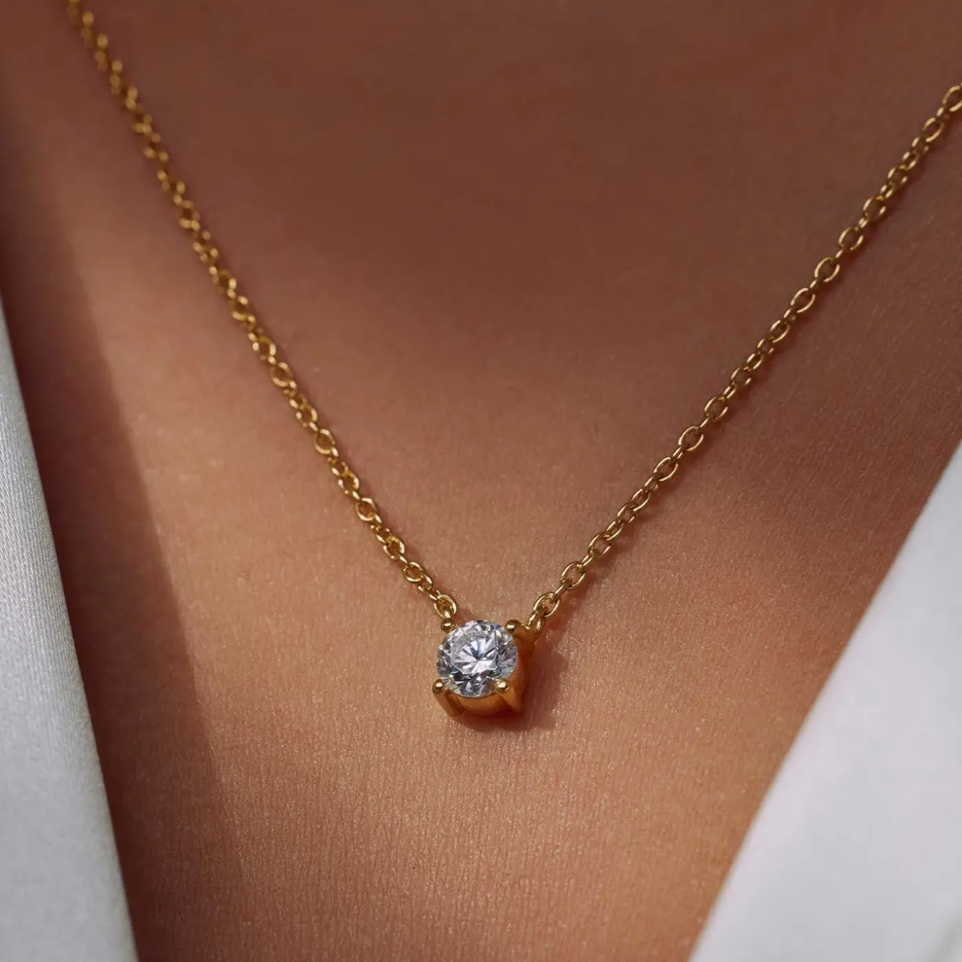 Ponte Vecchio Sofia 925 Sterlingsilber vergoldetes Collier mit Zirkoniastein|Parte di Me New