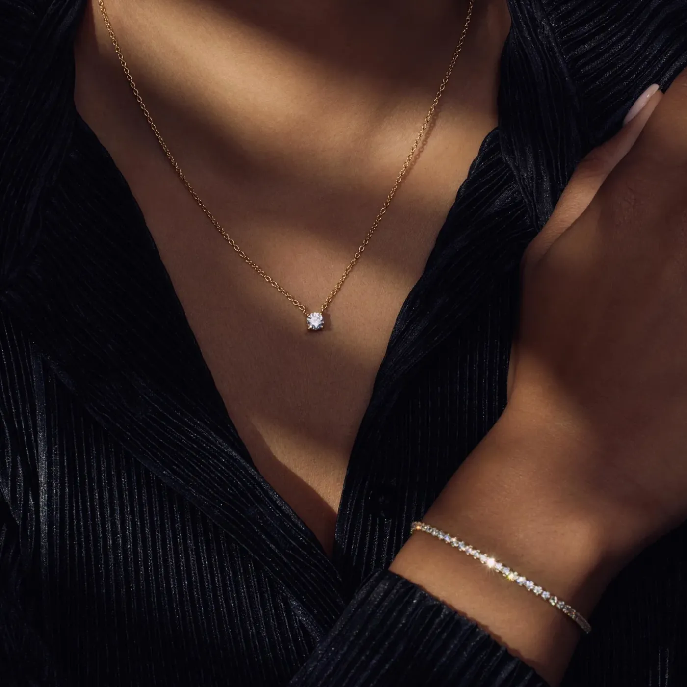 Ponte Vecchio Sofia 925 Sterlingsilber vergoldetes Collier mit Zirkoniastein|Parte di Me New