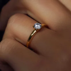 Ponte Vecchio Sofia 925 Sterlingsilber vergoldeter Ring mit Zirkoniastein|Parte di Me Discount