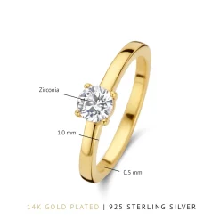 Ponte Vecchio Sofia 925 Sterlingsilber vergoldeter Ring mit Zirkoniastein|Parte di Me Discount